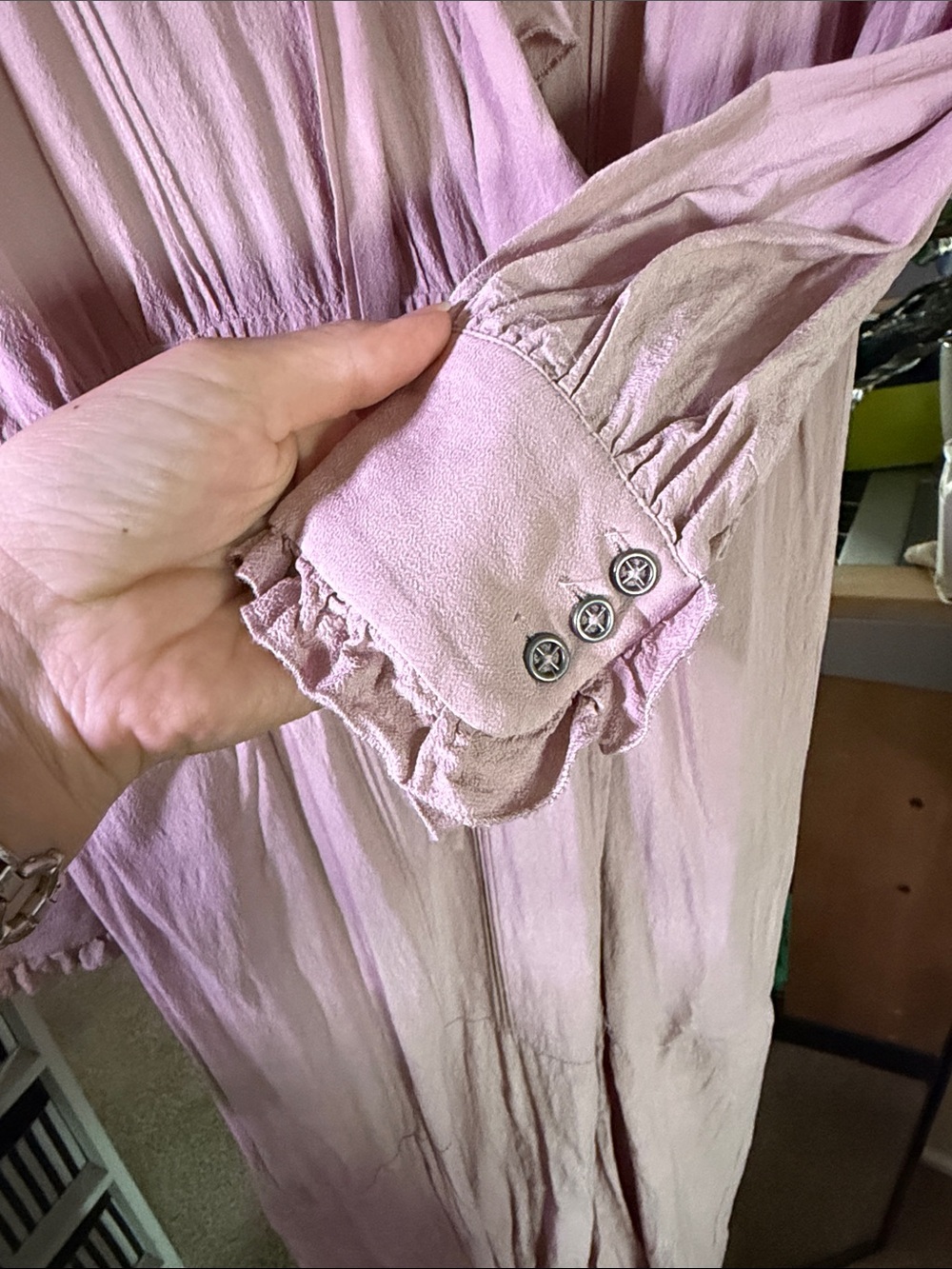 Free People Dusty Rose Tie-Neck maxi dress with split - Picture 4 of 4